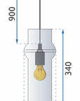 Lampa Sufitowa Wisząca Szklana APP900-1CP Dark