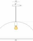 Lampa Sufitowa Wisząca Misa Metalowa 60cm APP380-1CP Czarna