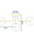 Lampa Sufitowa Złota APP1575-5C 7