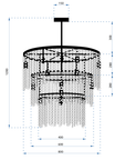 Lampa Kryształowa Wisząca App1314-cp Czarna 6