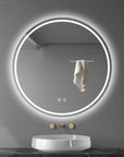 Lustro Ścienne Led 80cm Mmj Stal Szczotkowana 2