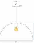 Lampa Sufitowa Wisząca Misa Metalowa 50cm APP379-1CP Czarna