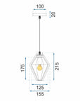 Lampa Sufitowa Wisząca Diament APP450-1CP Koralowa