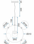 Lampa Sufitowa Wisząca Szklane Kule App650-cp 6