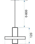 Lampa Wisząca Szklana Metalowa LED APP552-1CP Czarna