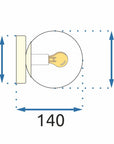 Lampa Ścienna Kinkiet App1250-1w Złota