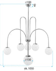 Lampa Sufitowa Wisząca Złota APP1584-6CP 8