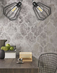 Lampa Sufitowa Wisząca Podwójna Plafon Metalowa 392194 Czarna
