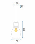 Lampa sufitowa szklana APP435-1CP szara