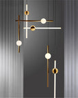 Lampa Sufitowa Wisząca Długa LED APP475-CP Złota