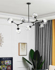 Lampa Wisząca Szklane Kule 7 Ramion APP505-7C Czarna 3