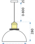 Lampa Sufitowa Wisząca Szklana APP046-1CP Verto C 11