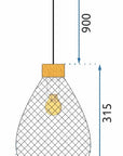 Lampa Sufitowa Szklana Retro APP897-1CP Czarna