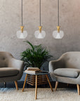 Lampa Sufitowa Wisząca Szklana Kula APP903-3CP Złota