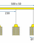 Lampa sufitowa kryształowa APP728-3CP Srebrna