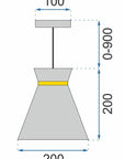 Lampa Wisząca Nowoczesna Kona A App094-1cp Szara