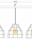 Lampa Sufitowa Wisząca Potrójna Metalowa APP245-3CP