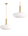 Lampa Wisząca Sufitowa Szklana Mleczna APP668-1CP Złota