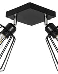 Lampa Sufitowa Wisząca Podwójna Plafon Metalowa 392194 Czarna