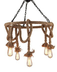 Lampa Sufitowa Wisząca Żyrandol Boho Sznur 5 E27 App677-5cp
