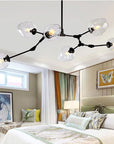 Lampa Wisząca Szklane Kule 7 Ramion APP505-7C Czarna 2