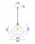 Lampa Sufitowa Wisząca Szklana APP453-1CP