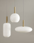 Lampa Wisząca Sufitowa Szklana Mleczna APP668-1CP Złota