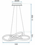 Lampa Sufitowa Wisząca Ring Nowoczesna Led + Pilot App393-cp Chrom