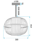 Lampa Sufitowa Wisząca Boho APP1631-1CP 30cm 8
