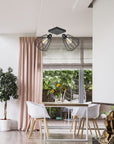Lampa Sufitowa Wisząca Podwójna Plafon Metalowa 392194 Czarna