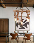 Lampa Sufitowa Wisząca Żyrandol Boho Sznur 5 E27 App677-5cp