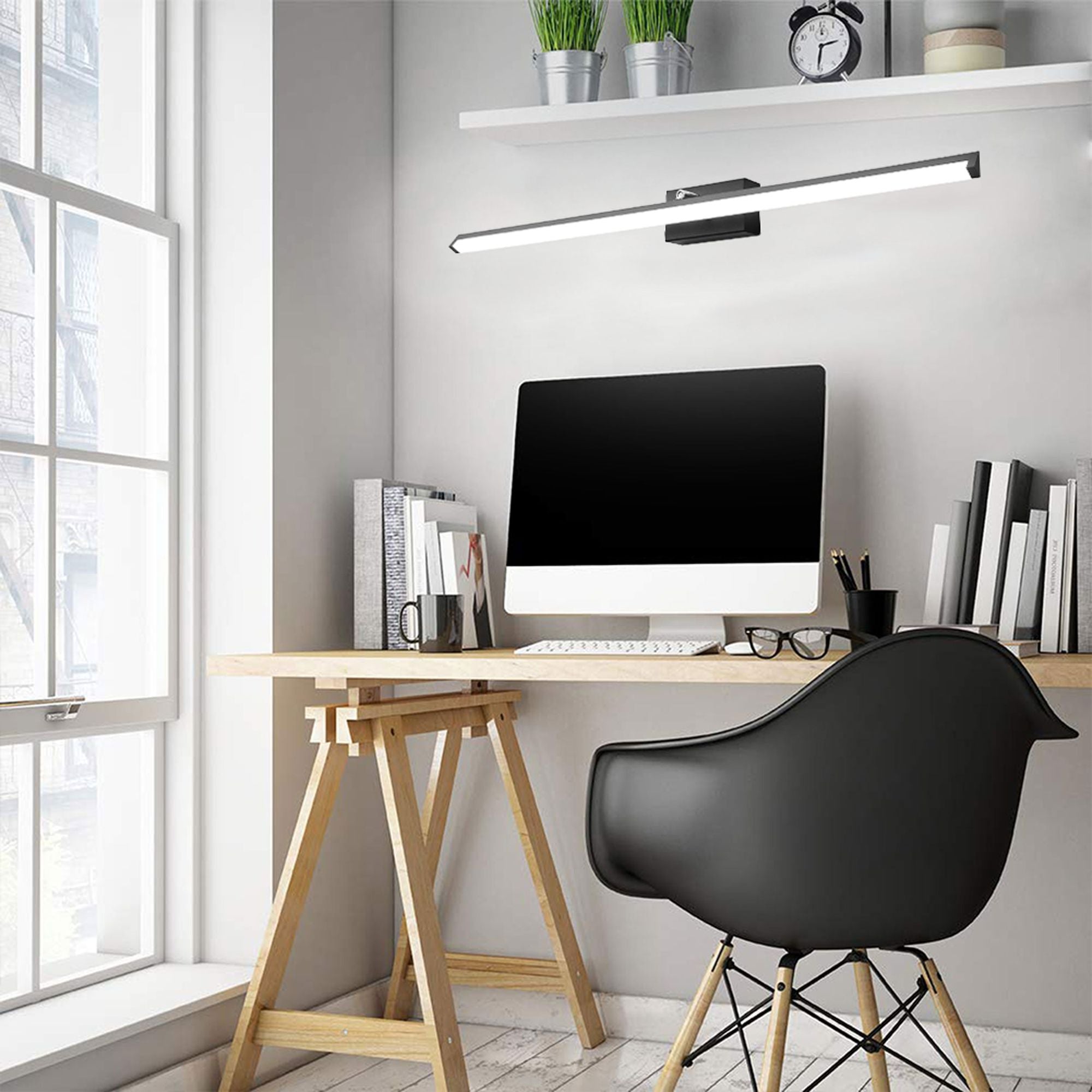 Lampa Kinkiet Łazienkowy Led Nad Lustro 20w 100cm App375-1w Czarna