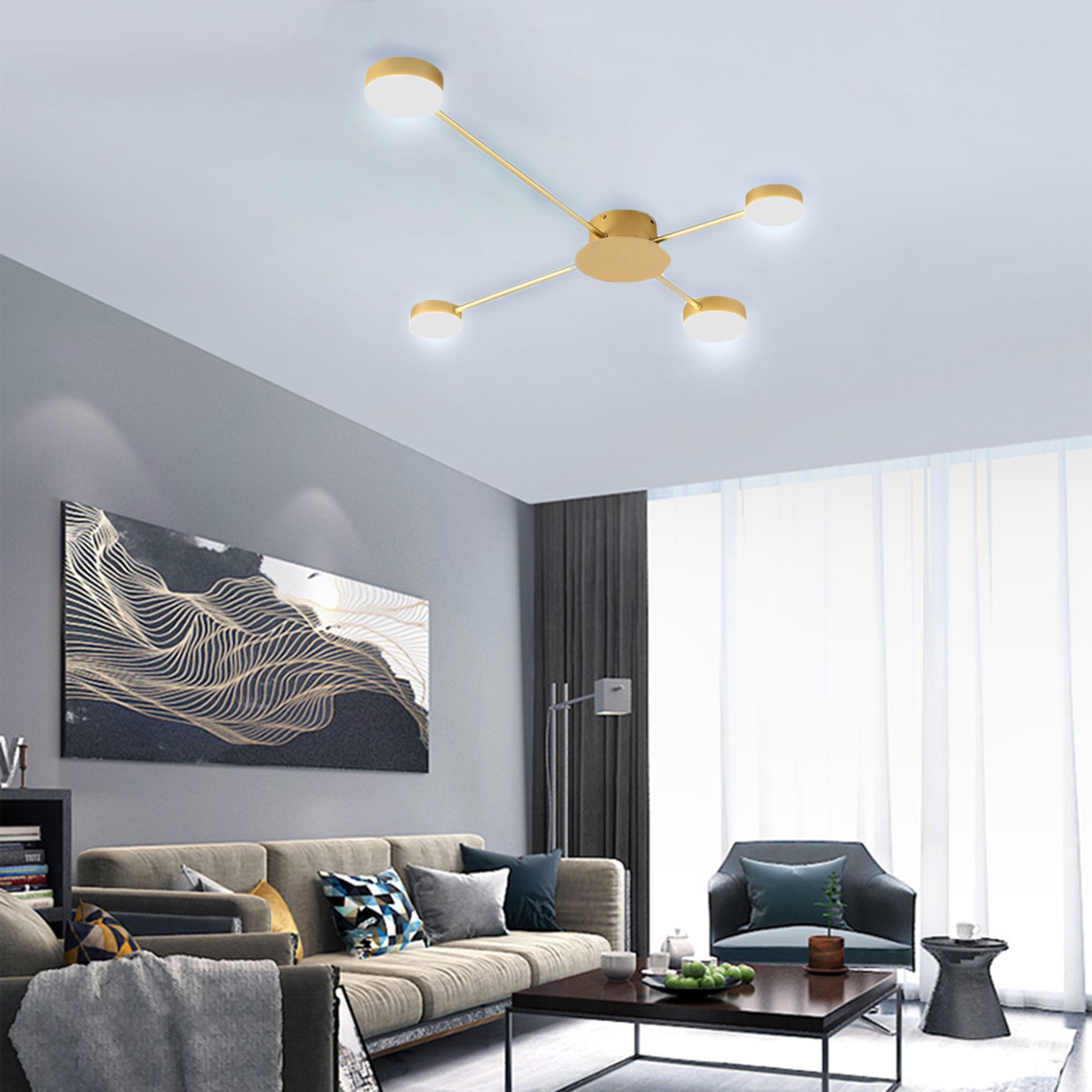 Lampa Sufitowa 4-ramienna Led APP520-4C Złota 3