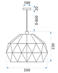 LAMPA SUFITOWA WISZĄCA APP240-1CP BIAŁA