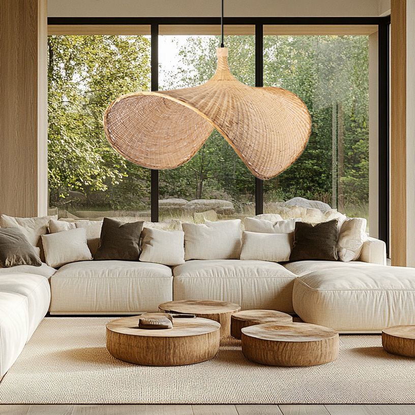 Lampa Wisząca Bambusowa APP1641-1CP 50cm 6