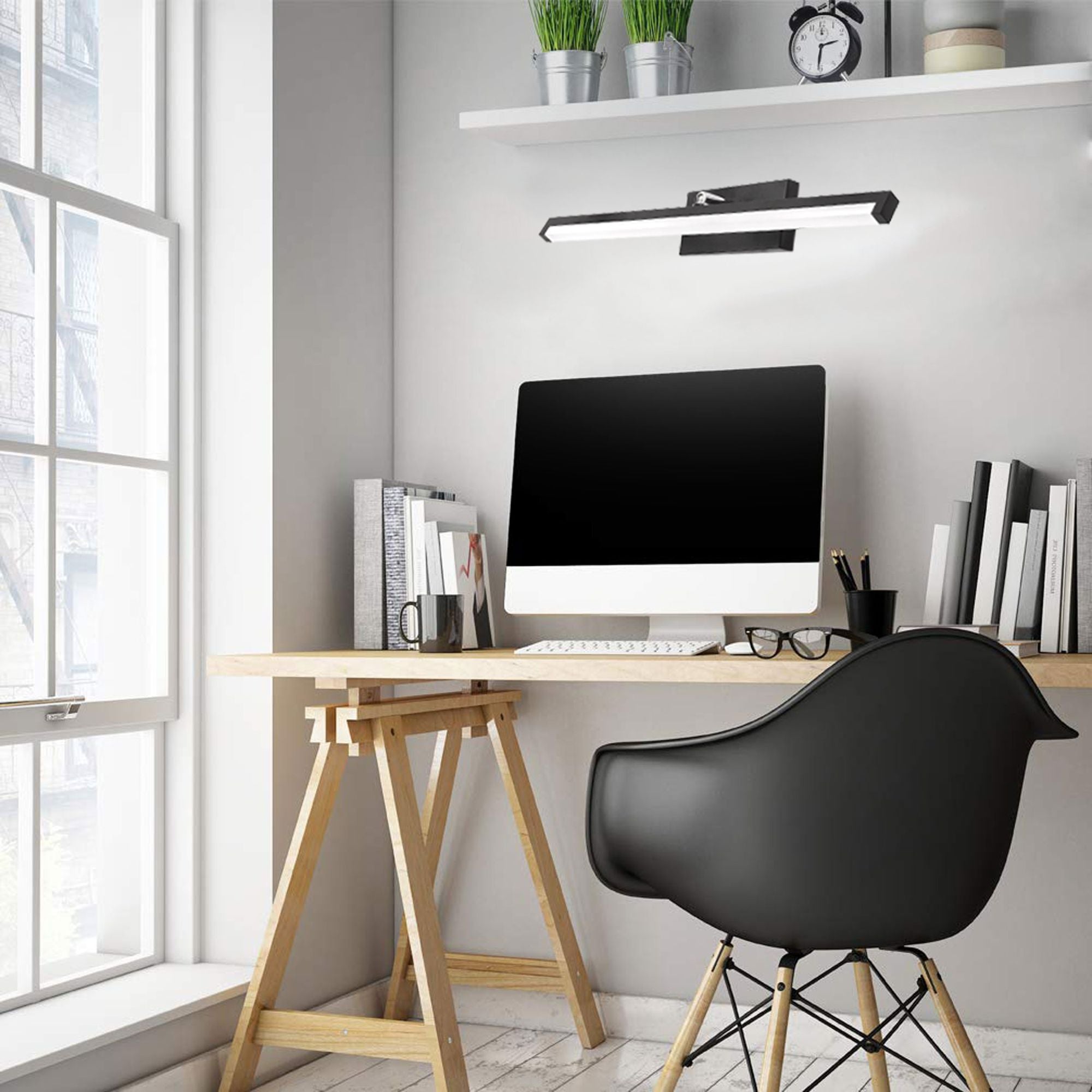 Lampa Kinkiet Łazienkowy Led Nad Lustro 12w 50cm App373-1w Czarna