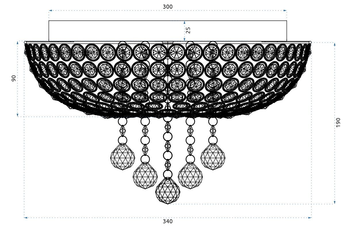 Kryształowa Lampa Sufitowa Plafon APP744-4C Cristal
