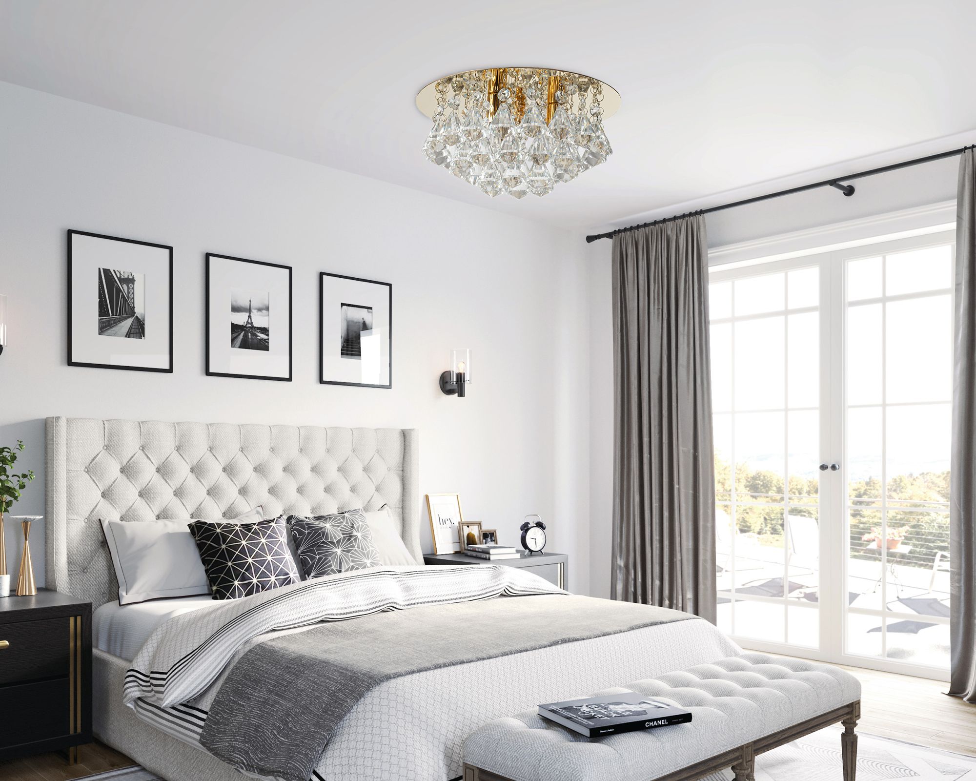 Lampa Kryształowa Plafon App1038-3cp Złota