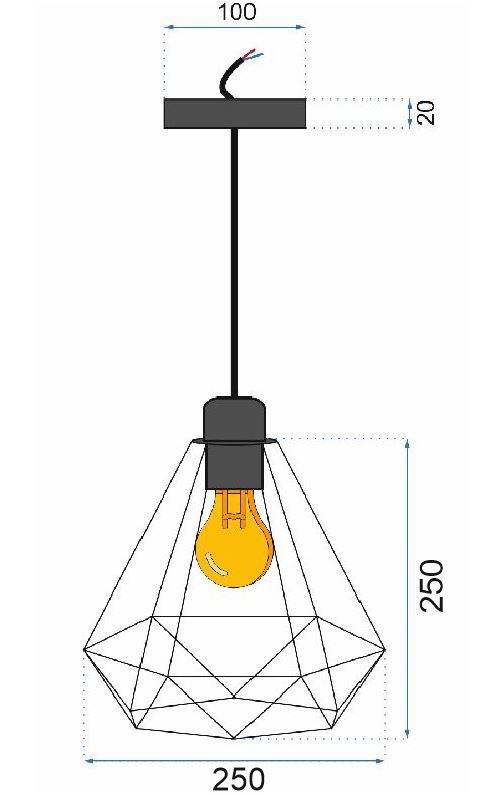 Lampa sufitowa geometryczna wisząca w stylu loft boho sznur APP678-1CP