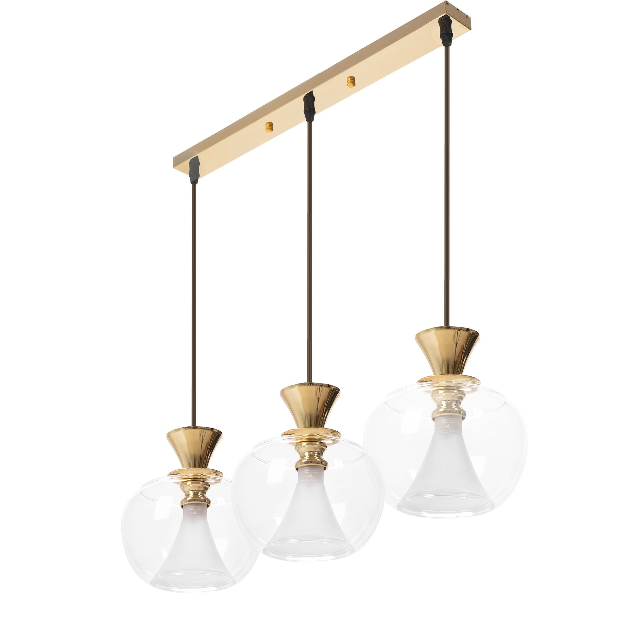 Lampa Sufitowa Wisząca Szklana Kula APP903-3CP Złota
