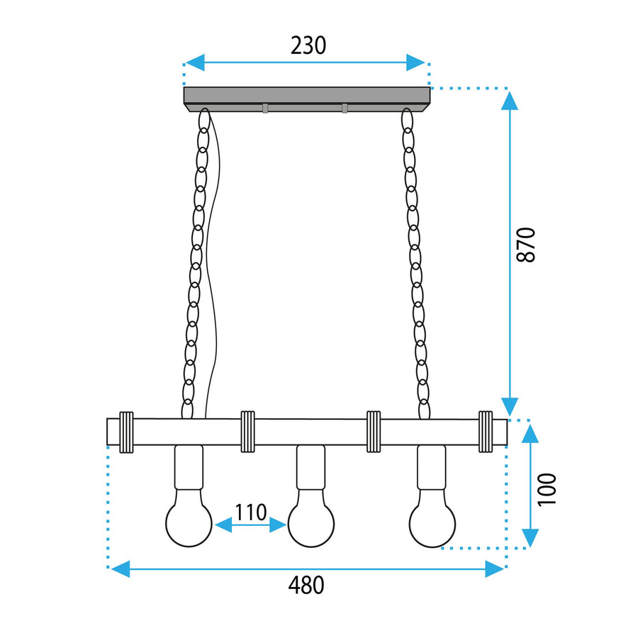 LAMPA SUFITOWA WISZĄCA BOHO LINE APP1319-3CP