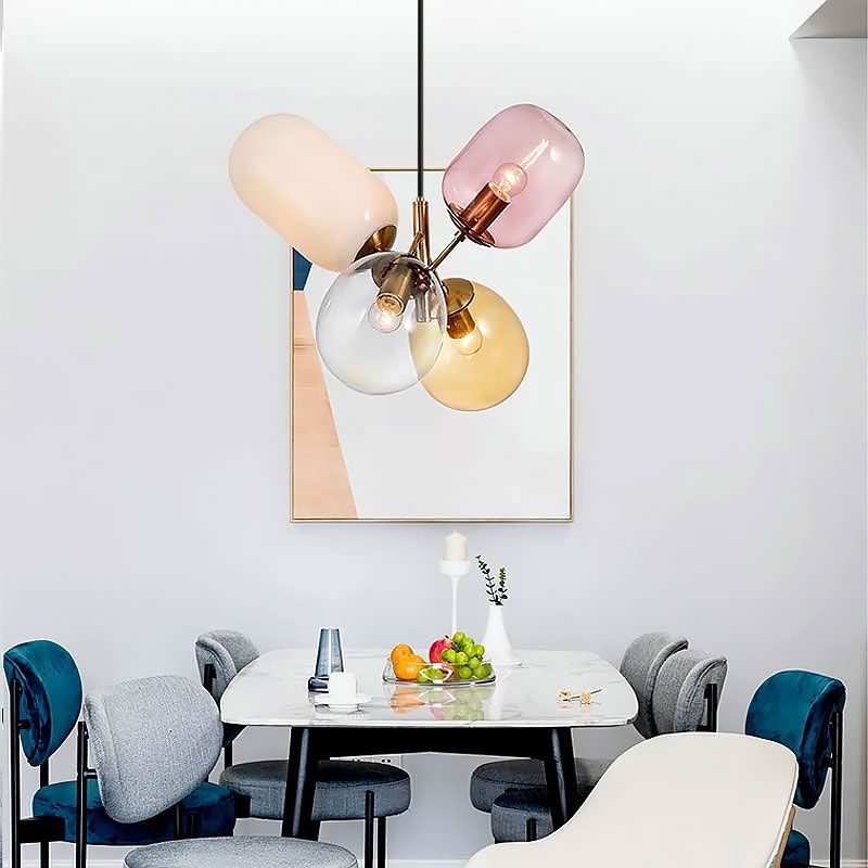 Lampa Sufitowa Wisząca Szklana APP436-4C Multicolor