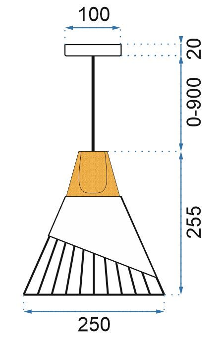 Lampa Sufitowa Wisząca Skandynawska Metal APP223-1CP