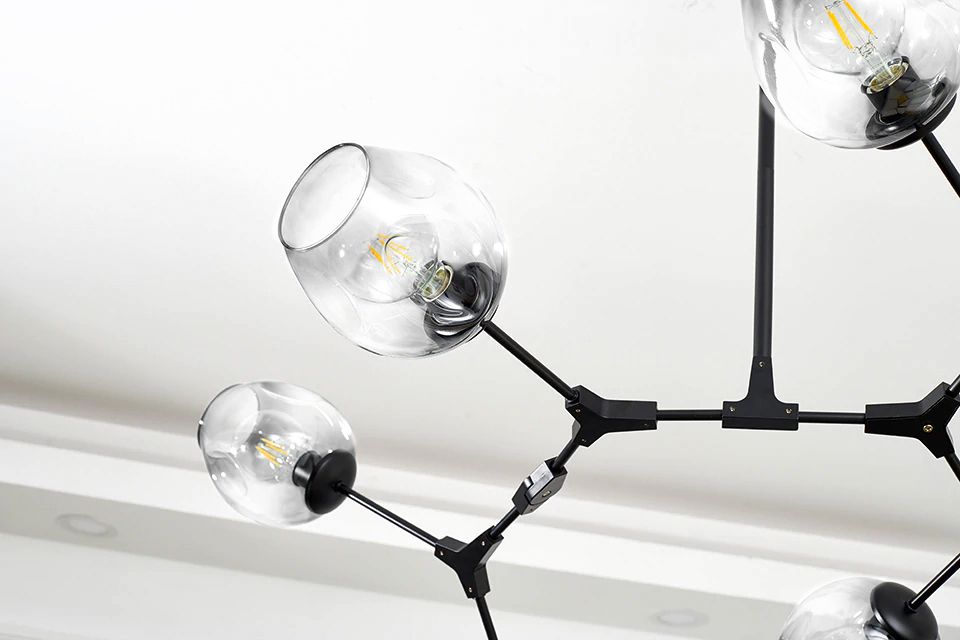 Lampa Wisząca Szklane Kule 7 Ramion APP505-7C Czarna 5