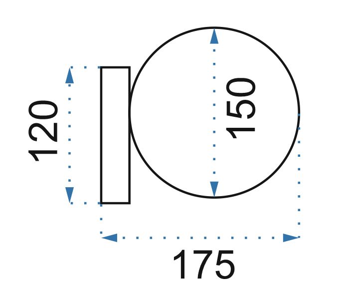 Lampa Ścienna Kinkiet Szklana Kula APP1009-1W Złota