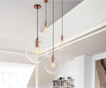Lampa sufitowa wisząca szklana Lassi 15 cm Różowe Złoto