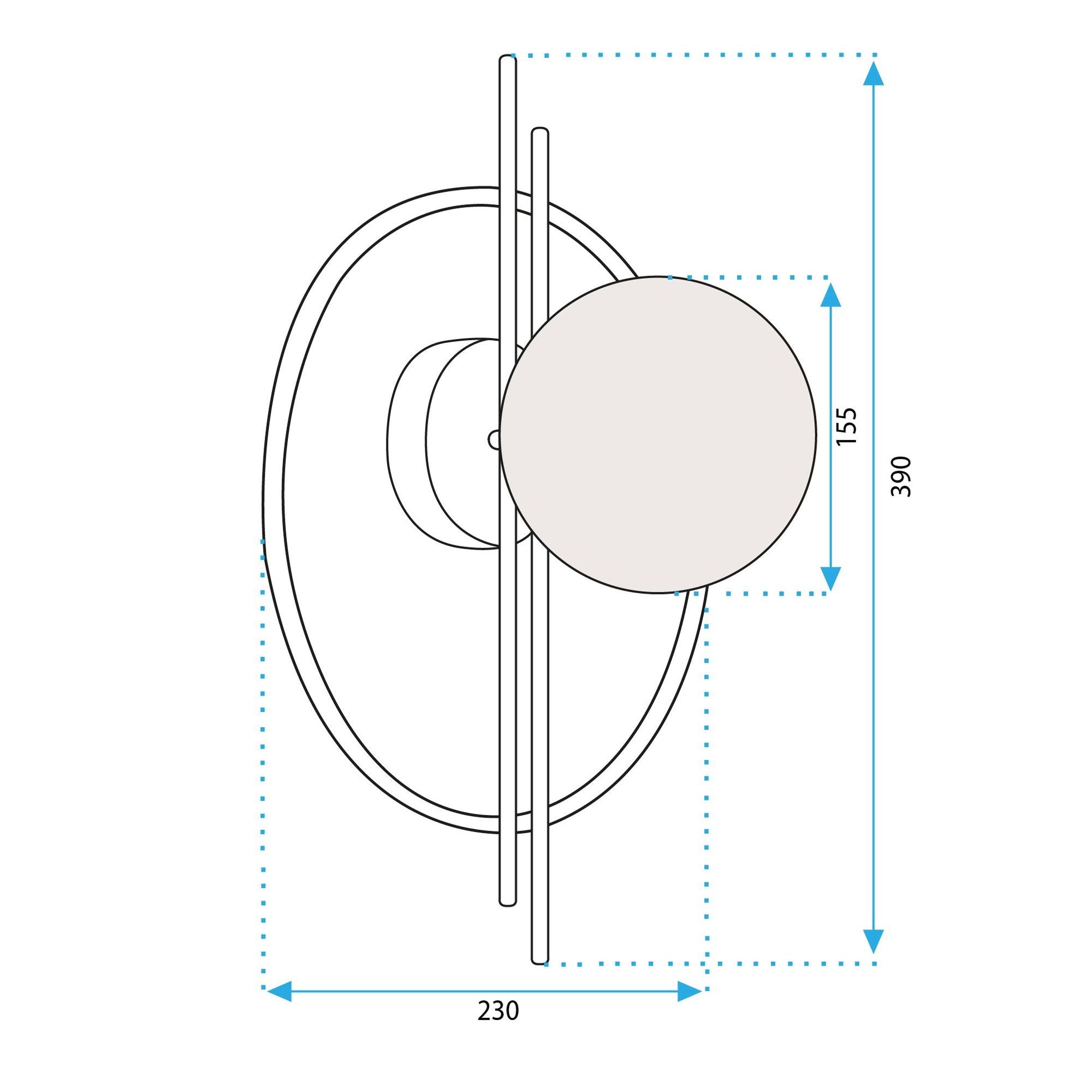 Lampa Ścienna Kinkiet App1435-w Czarna