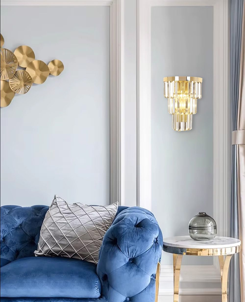 Lampa Kryształowa Kinkiet APP1535-1W Złota 7