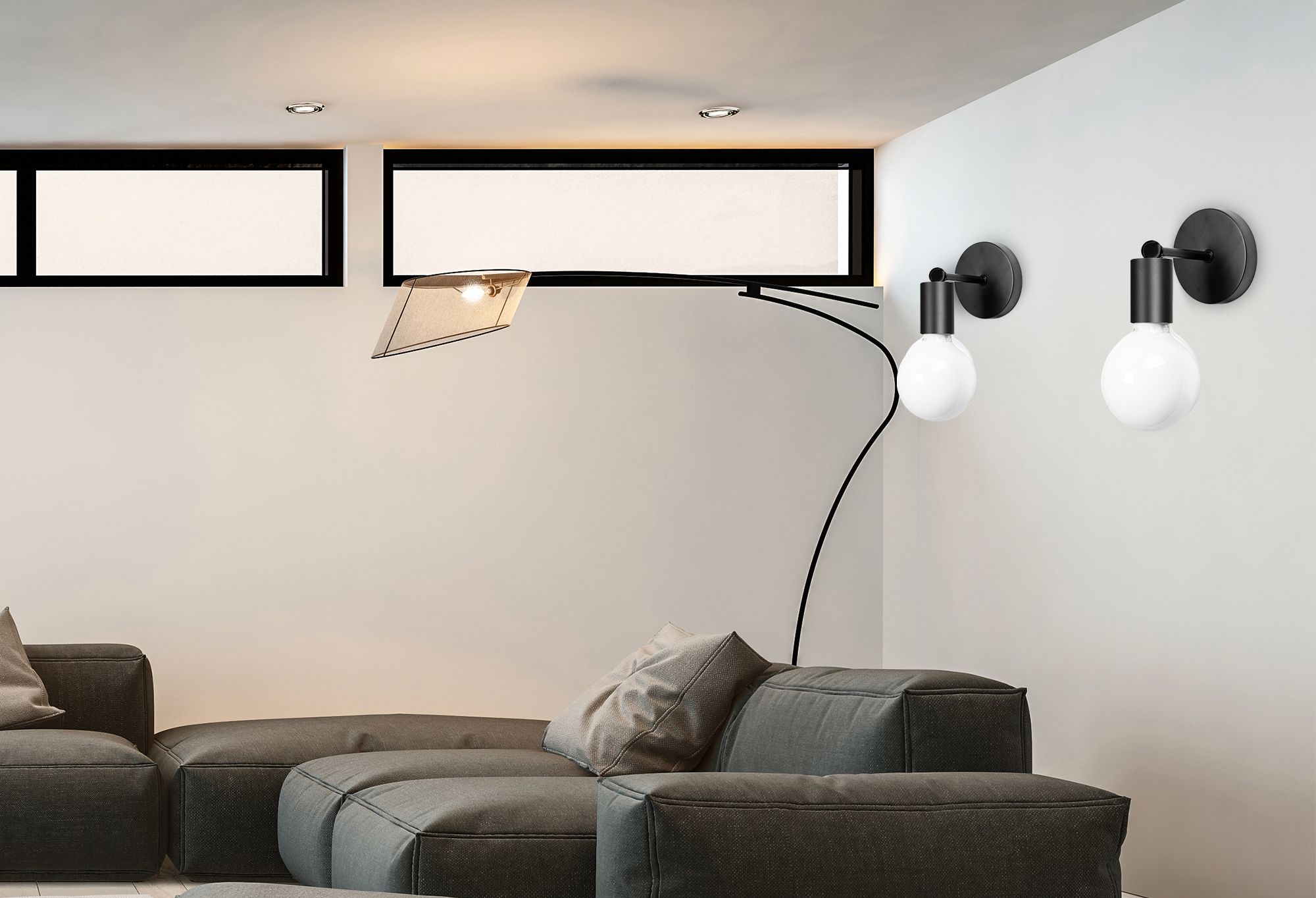 Lampa Kinkiet Ścienny Metalowy  392205 Czarny Mat