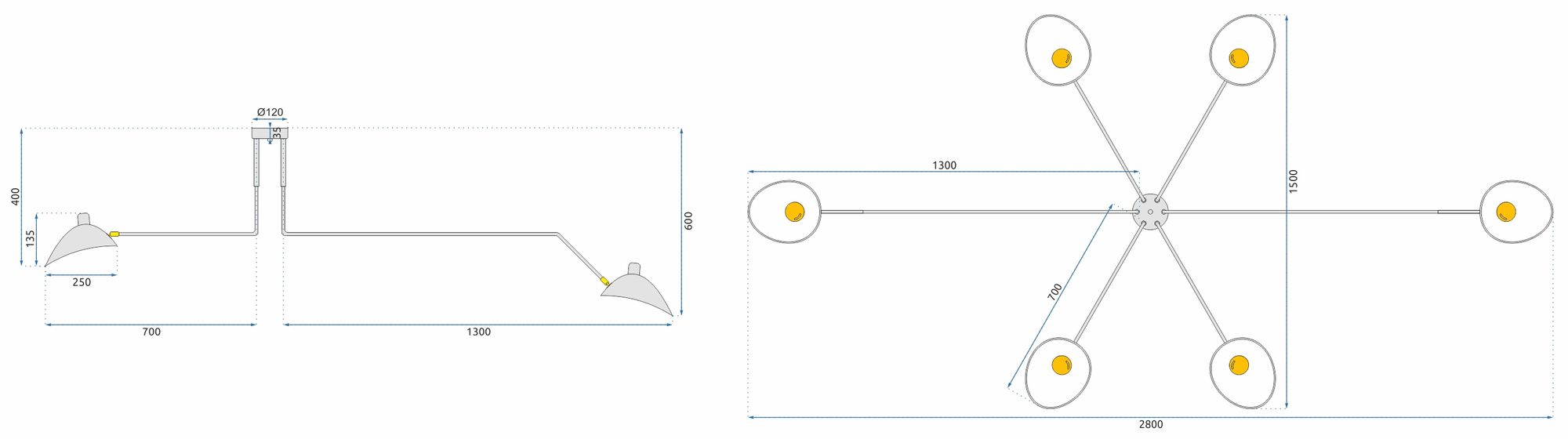 Lampa sufitowa APP570-6C